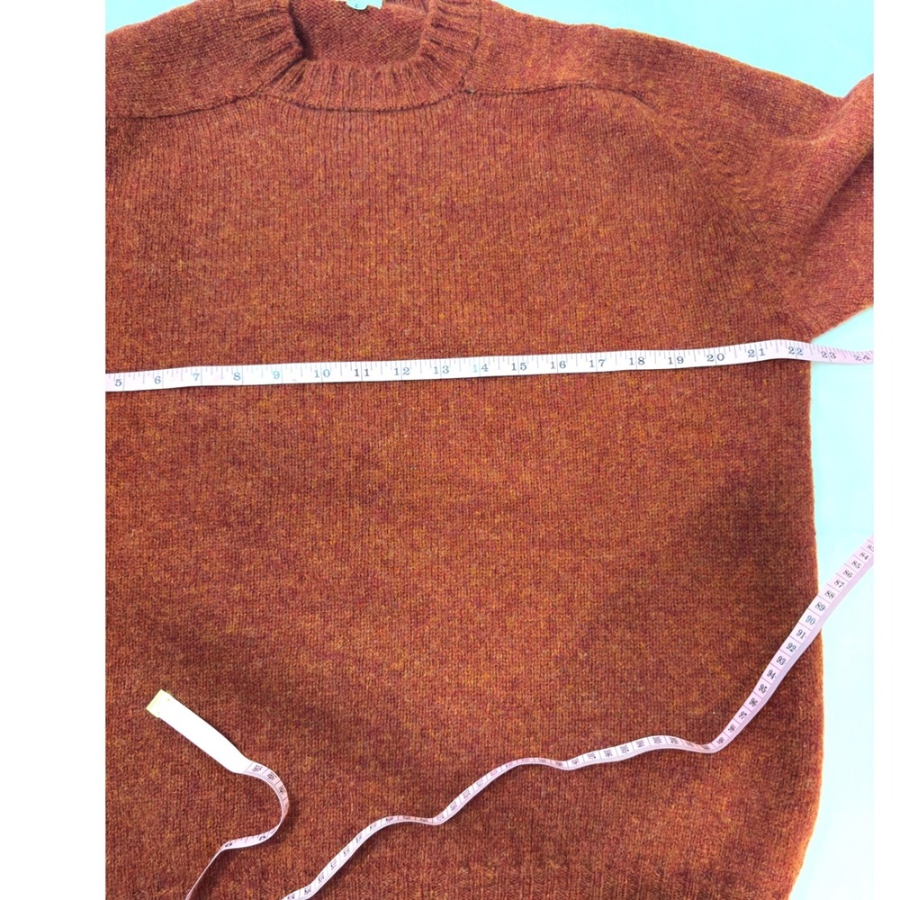 VTG 80's BROOKS BROTHERS Brooksgate Burnt Orange 100% Shetland Wool Sweater L - Picture 5 of 7